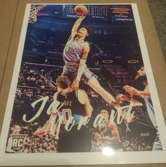 JA MORANT GRIZZLIES AMAZING DUNK ATTEMPT OVER KEVIN LOVE 8.5x11 GLOSSY POSTER!🔥 - Picture 4 of 7